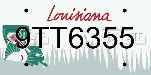 9TT6355 Louisiana License Plate