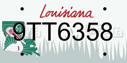 9TT6358 Louisiana License Plate