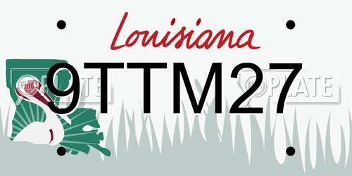 9TTM27 Louisiana License Plate