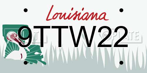 9TTW22 Louisiana License Plate