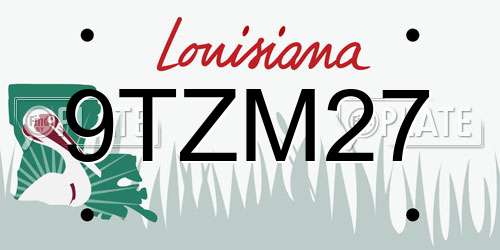 9TZM27 Louisiana License Plate