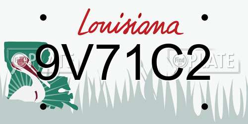 9V71C2 Louisiana License Plate