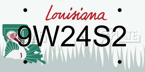 9W24S2 Louisiana License Plate
