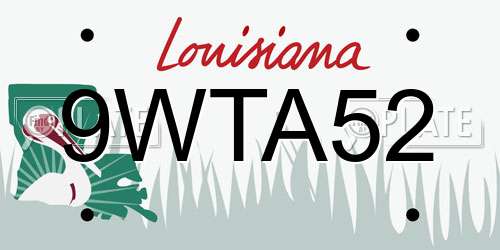 9WTA52 Louisiana License Plate