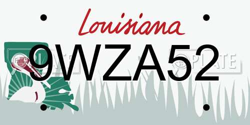 9WZA52 Louisiana License Plate