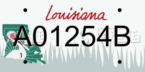 A01254B Louisiana License Plate