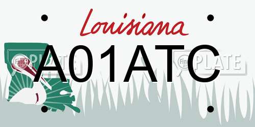 A01ATC Louisiana License Plate