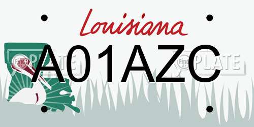 A01AZC Louisiana License Plate