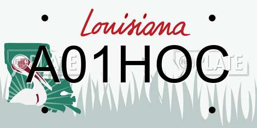A01HOC Louisiana License Plate