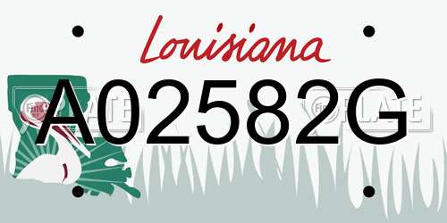 A02582G Louisiana License Plate