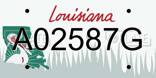 A02587G Louisiana License Plate