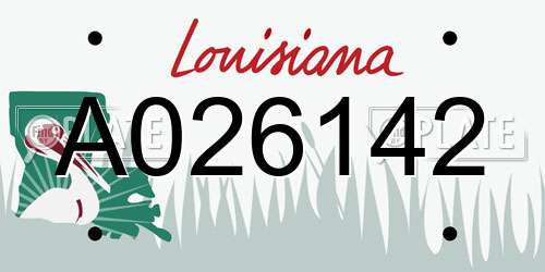 A026142 Louisiana License Plate