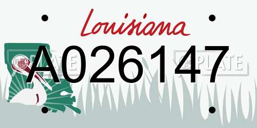 A026147 Louisiana License Plate