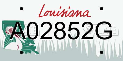 A02852G Louisiana License Plate