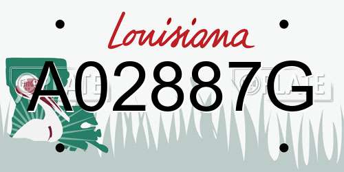 A02887G Louisiana License Plate