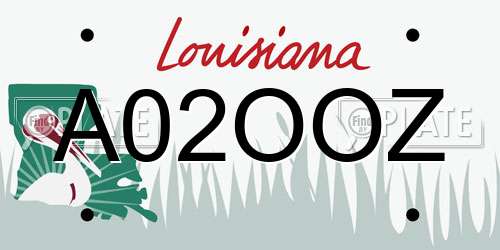 A02OOZ Louisiana License Plate