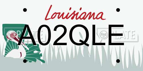 A02QLE Louisiana License Plate