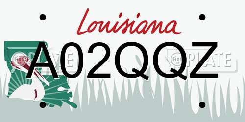 A02QQZ Louisiana License Plate