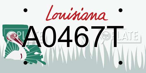 A0467T Louisiana License Plate