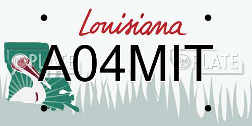 A04MIT Louisiana License Plate