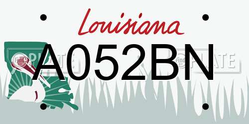 A052BN Louisiana License Plate