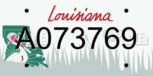 A073769 Louisiana License Plate