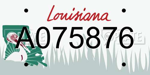 A075876 Louisiana License Plate