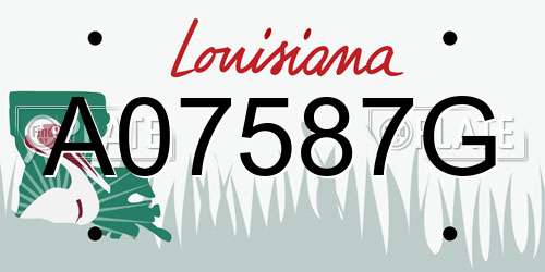 A07587G Louisiana License Plate