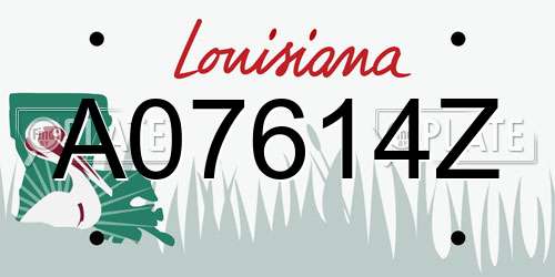 A07614Z Louisiana License Plate