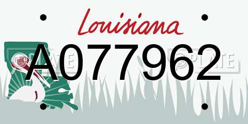 A077962 Louisiana License Plate
