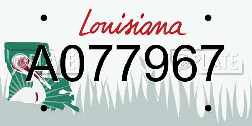 A077967 Louisiana License Plate