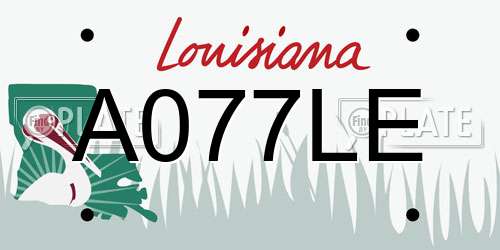 A077LE Louisiana License Plate