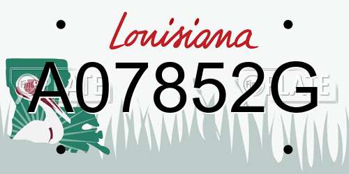 A07852G Louisiana License Plate