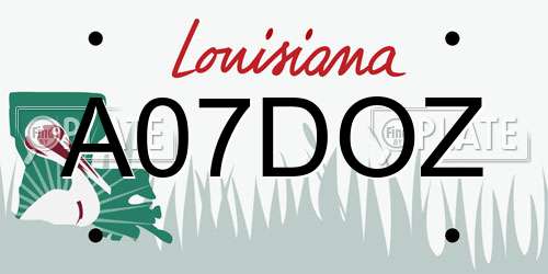 A07DOZ Louisiana License Plate