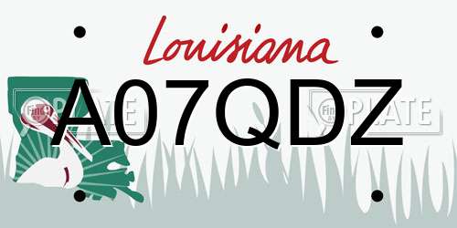 A07QDZ Louisiana License Plate
