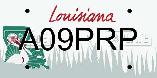 A09PRP Louisiana License Plate
