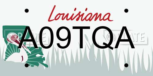 A09TQA Louisiana License Plate