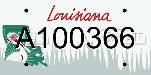 A100366 Louisiana License Plate