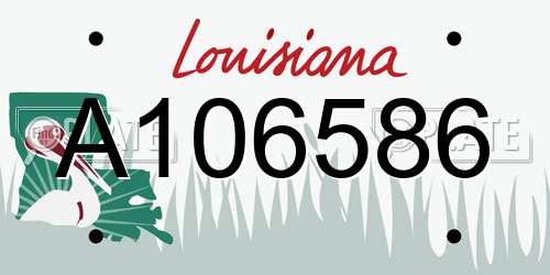 A106586 Louisiana License Plate