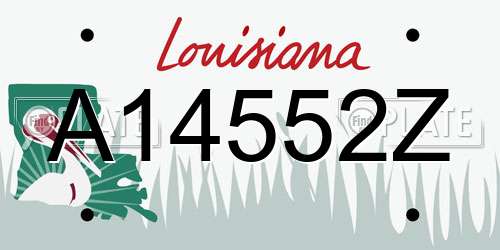 A14552Z Louisiana License Plate