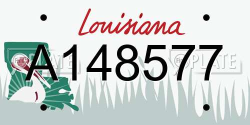A148577 Louisiana License Plate