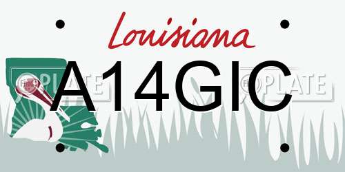 A14GIC Louisiana License Plate