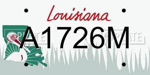 A1726M Louisiana License Plate