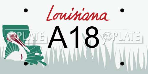A18 Louisiana License Plate