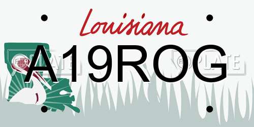 A19ROG Louisiana License Plate