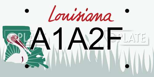 A1A2F Louisiana License Plate