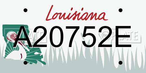 A20752E Louisiana License Plate
