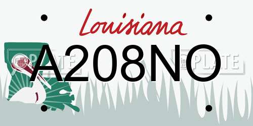 A208NO Louisiana License Plate