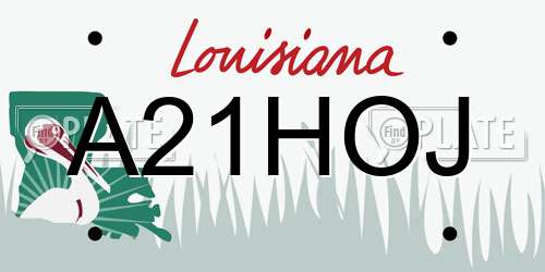 A21HOJ Louisiana License Plate