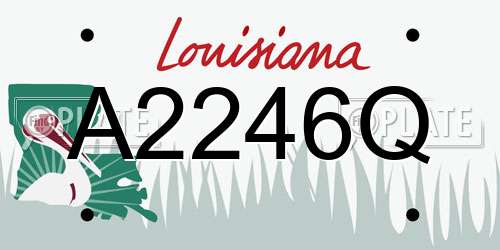 A2246Q Louisiana License Plate